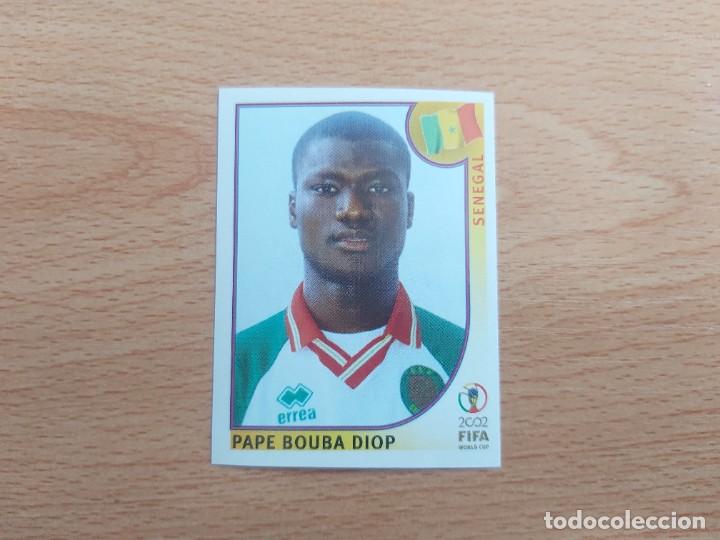 Football Stickers: CROMO FUTBOL MUNDIAL 2002 EDITORIAL PANINI 51.DIOP-SENEGAL-NUNCA PEGADO-TRASERA EN NEGRO