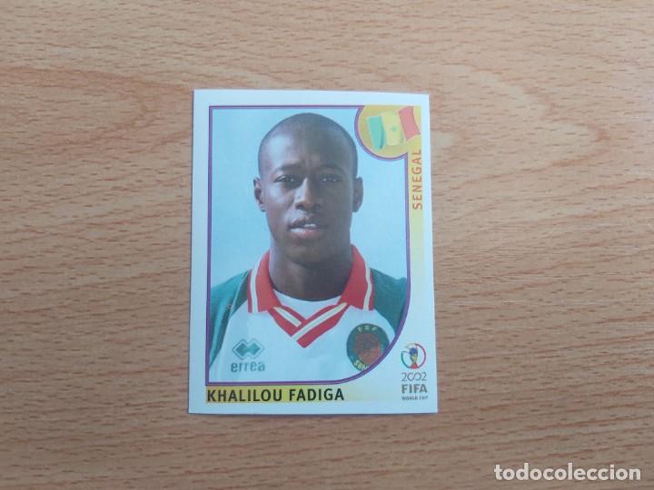 Football Stickers: CROMO FUTBOL MUNDIAL 2002 EDITORIAL PANINI 57.FADIGA-SENEGAL-NUNCA PEGADO-TRASERA EN NEGRO