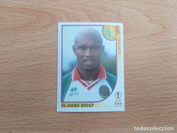 Football Stickers: CROMO FUTBOL MUNDIAL 2002 EDITORIAL PANINI 59.DIOUF-SENEGAL-NUNCA PEGADO-TRASERA EN NEGRO