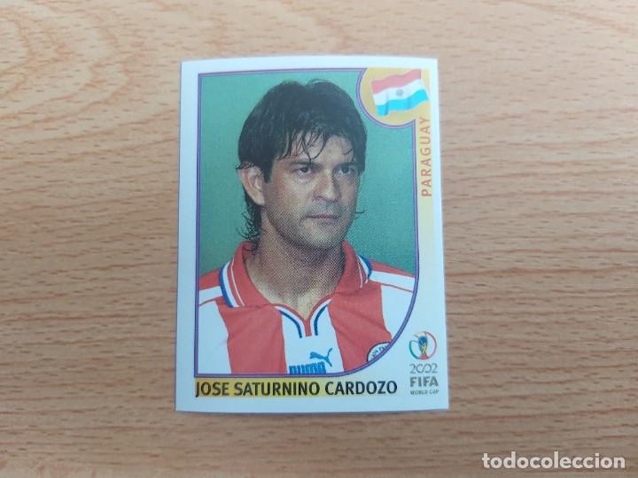 Cromos de Futebol: CROMO FUTBOL MUNDIAL 2002 EDITORIAL PANINI 147.CARDOZO-PARAGUAY-NUNCA PEGADO-TRASERA EN NEGRO