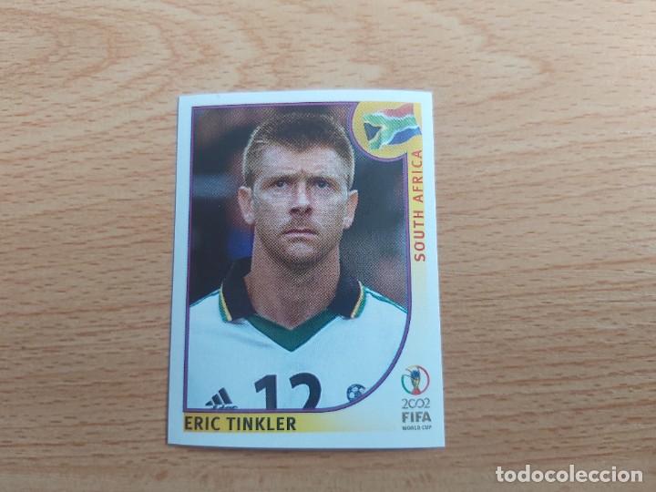 Cromos de Futebol: CROMO FUTBOL MUNDIAL 2002 EDITORIAL PANINI 164.TINKLER-SUDAFRICA-NUNCA PEGADO-TRASERA EN NEGRO