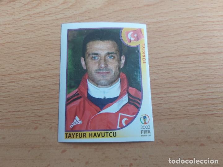 Cromos de Futebol: CROMO FUTBOL MUNDIAL 2002 EDITORIAL PANINI 194.HAVUTCU-TURQUIA-NUNCA PEGADO-TRASERA EN NEGRO