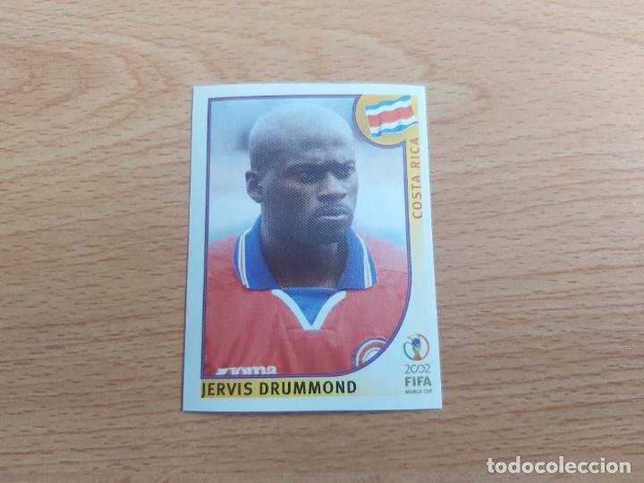 Figurine di Calcio: CROMO FUTBOL MUNDIAL 2002 EDITORIAL PANINI 226.DRUMMOND-COSTA RICA-NUNCA PEGADO-TRASERA EN NEGRO