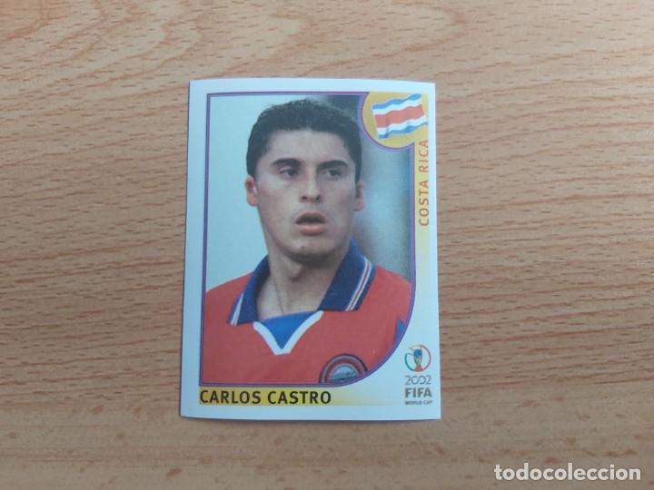 Cromos de Futebol: CROMO FUTBOL MUNDIAL 2002 EDITORIAL PANINI 230.CASTRO-COSTA RICA-NUNCA PEGADO-TRASERA EN NEGRO