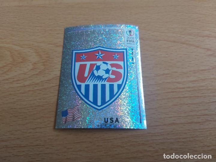 Football Stickers: CROMO FUTBOL MUNDIAL 2002 EDITORIAL PANINI 278.ESCUDO-USA-NUNCA PEGADO-TRASERA EN NEGRO