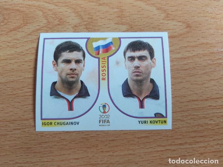 Figurine di Calcio: CROMO FUTBOL MUNDIAL 2002 EDITORIAL PANINI 523.CHUGAINOV/KOVTU-ECUADOR-NUNCA PEGADO-TRASERA EN NEGRO