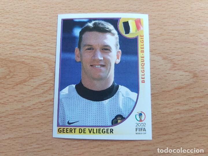Cromos de Futebol: CROMO FUTBOL MUNDIAL 2002 EDITORIAL PANINI 551.DE VLIEGER-BELGICA-NUNCA PEGADO-TRASERA EN NEGRO
