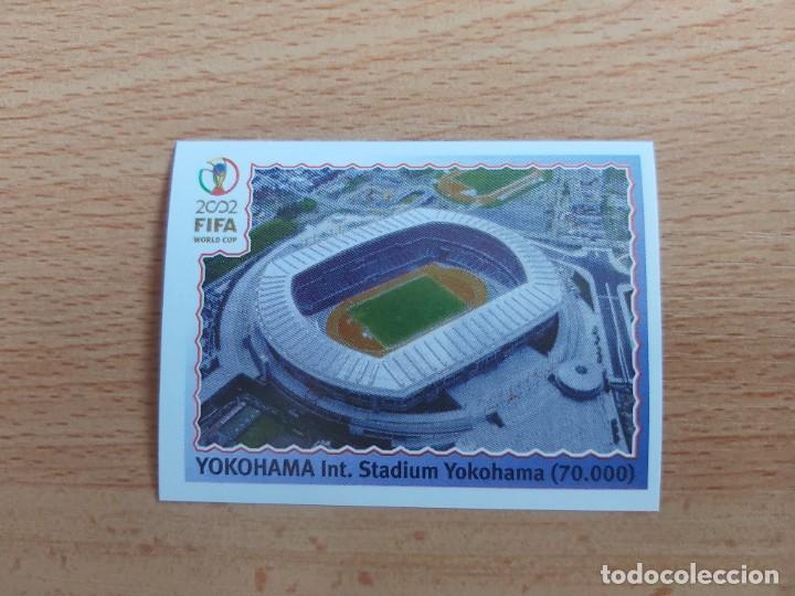Cromos de F&uacute;tbol: CROMO FUTBOL MUNDIAL 2002 EDITORIAL PANINI 15.SEDE YOKOHAMA-NUNCA PEGADO-TRASERA EN AZUL