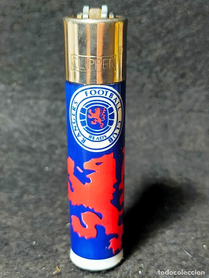 Cromos de F&uacute;tbol: Mechero Clipper Equipo de F&uacute;tbol Escoc&eacute;s Rangers Football Club Glasgow