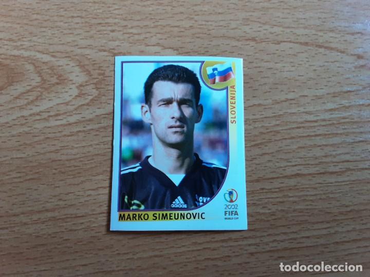 Cromos de F&uacute;tbol: CROMO FUTBOL MUNDIAL 2002 EDITORIAL PANINI 117.SIMEUNOVIC-ESLOVENIA-NUNCA PEGADO-TRASERA EN AZUL