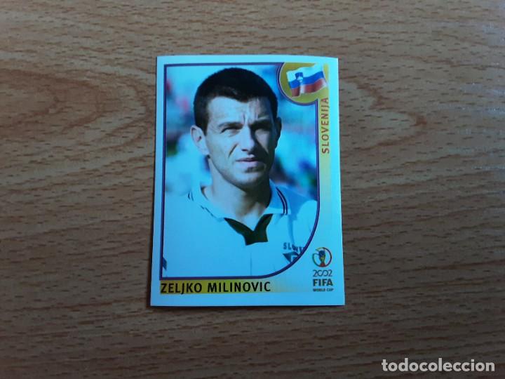 Cromos de F&uacute;tbol: CROMO FUTBOL MUNDIAL 2002 EDITORIAL PANINI 120.MILINOVIC-ESLOVENIA-NUNCA PEGADO-TRASERA EN AZUL
