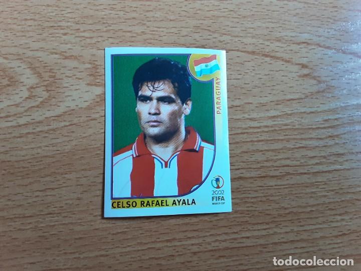Cromos de F&uacute;tbol: CROMO FUTBOL MUNDIAL 2002 EDITORIAL PANINI 138.AYALA-PARAGUAY-NUNCA PEGADO-TRASERA EN AZUL