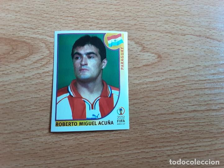 Cromos de f&uacute;tbol: CROMO FUTBOL MUNDIAL 2002 EDITORIAL PANINI 143.ACU&Ntilde;A-PARAGUAY-NUNCA PEGADO-TRASERA EN AZUL