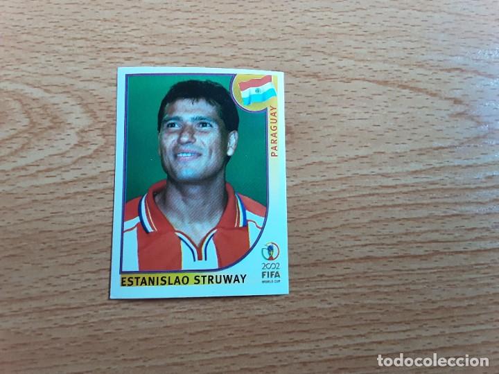 Cromos de f&uacute;tbol: CROMO FUTBOL MUNDIAL 2002 EDITORIAL PANINI 144.STRUWAY-PARAGUAY-NUNCA PEGADO-TRASERA EN AZUL