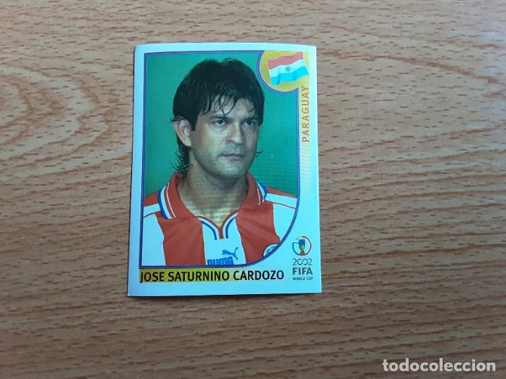 Cromos de F&uacute;tbol: CROMO FUTBOL MUNDIAL 2002 EDITORIAL PANINI 147.CARDOZO-PARAGUAY-NUNCA PEGADO-TRASERA EN AZUL
