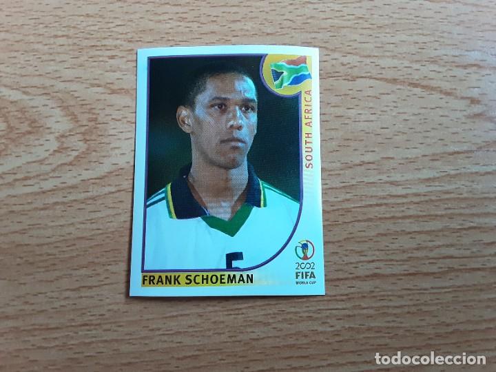 Cromos de f&uacute;tbol: CROMO FUTBOL MUNDIAL 2002 EDITORIAL PANINI 157.SCHOEMAN-SUDAFRICA-NUNCA PEGADO-TRASERA EN AZUL