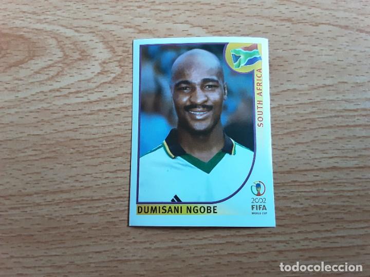 Cromos de F&uacute;tbol: CROMO FUTBOL MUNDIAL 2002 EDITORIAL PANINI 161.NGOBE-SUDAFRICA-NUNCA PEGADO-TRASERA EN AZUL
