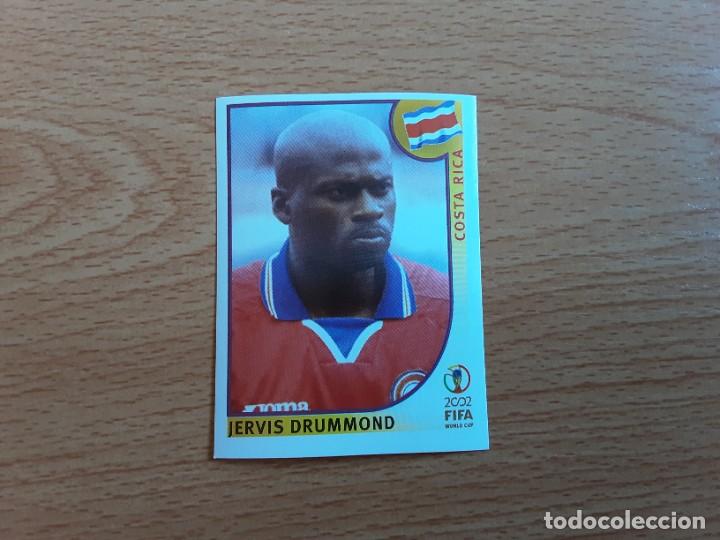 Cromos de f&uacute;tbol: CROMO FUTBOL MUNDIAL 2002 EDITORIAL PANINI 226.DRUMMOND-COSTA RICA-NUNCA PEGADO-TRASERA EN AZUL
