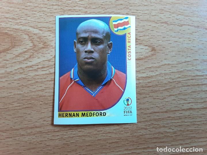 Football Stickers: CROMO FUTBOL MUNDIAL 2002 EDITORIAL PANINI 239.MEDFORD-COSTA RICA-NUNCA PEGADO-TRASERA EN AZUL