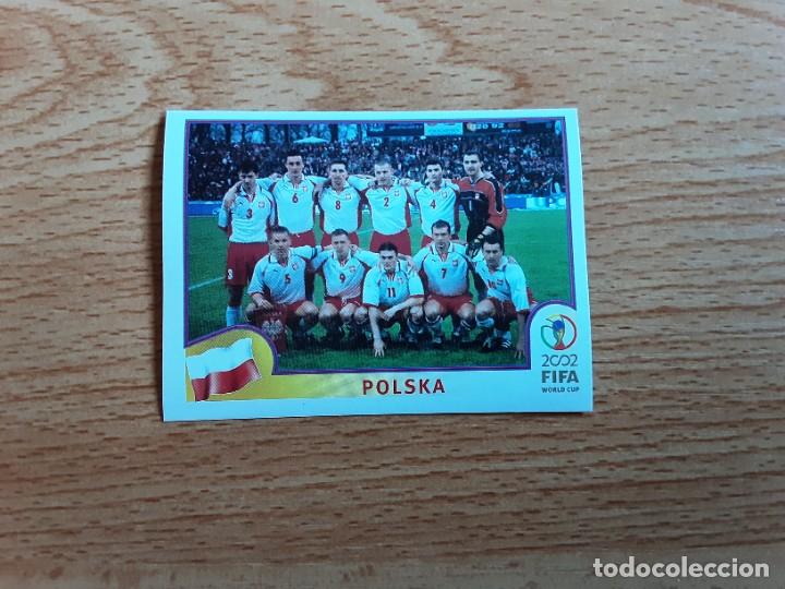 Football Stickers: CROMO FUTBOL MUNDIAL 2002 EDITORIAL PANINI 259.PLANTILLA-POLONIA-NUNCA PEGADO-TRASERA EN AZUL