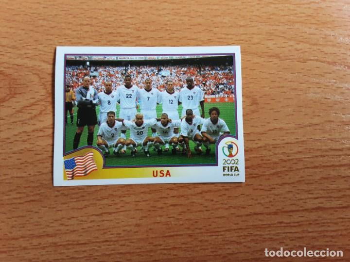 Cromos de f&uacute;tbol: CROMO FUTBOL MUNDIAL 2002 EDITORIAL PANINI 277.PLANTILLA-USA-NUNCA PEGADO-TRASERA EN AZUL