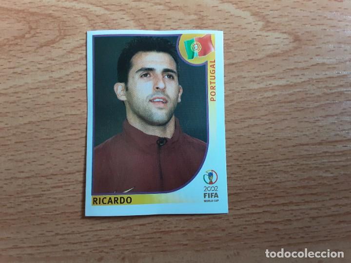 Football Stickers: CROMO FUTBOL MUNDIAL 2002 EDITORIAL PANINI 297.RICARDO-PORTUGAL-NUNCA PEGADO-TRASERA EN AZUL