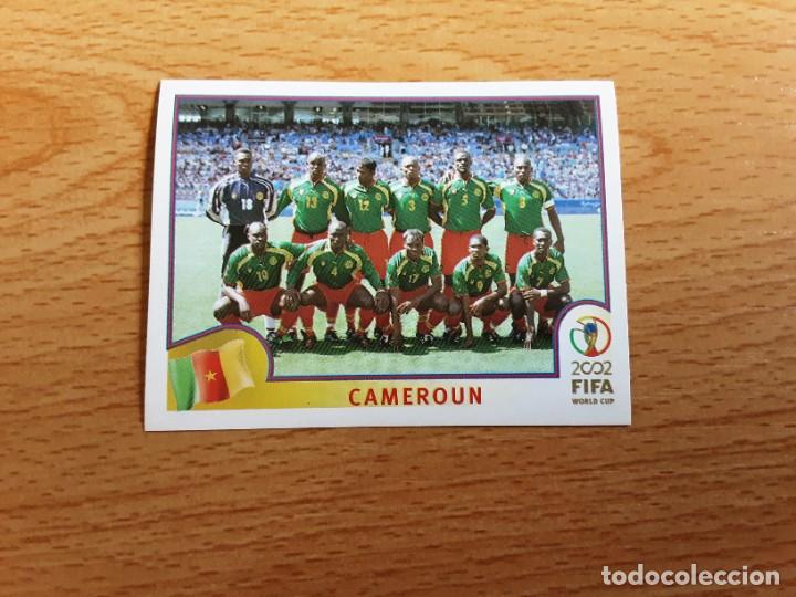 Figurine di Calcio: CROMO FUTBOL MUNDIAL 2002 EDITORIAL PANINI 367.PLANTILLA-CAMERUN-NUNCA PEGADO-TRASERA EN AZUL