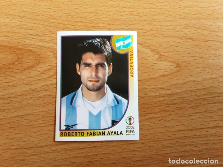 Cromos de F&uacute;tbol: CROMO FUTBOL MUNDIAL 2002 EDITORIAL PANINI 389.AYALA-ARGENTINA-NUNCA PEGADO-TRASERA EN AZUL