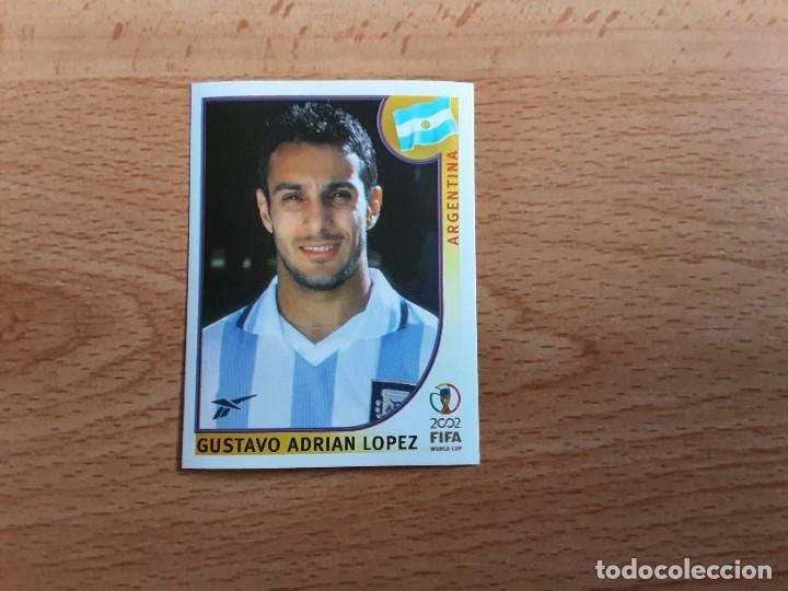 Cromos de F&uacute;tbol: CROMO FUTBOL MUNDIAL 2002 EDITORIAL PANINI 397.GUSTAVO LOPEZ-ARGENTINA-NUNCA PEGADO-TRASERA EN AZUL