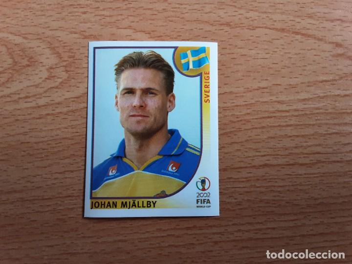 Football Stickers: CROMO FUTBOL MUNDIAL 2002 EDITORIAL PANINI 444.MJALLBY-SUECIA-NUNCA PEGADO-TRASERA EN AZUL