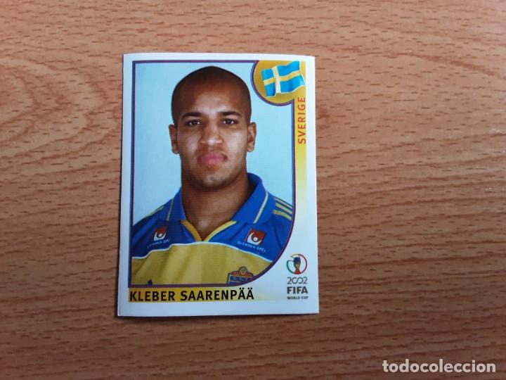 Figurine di Calcio: CROMO FUTBOL MUNDIAL 2002 EDITORIAL PANINI 446.SAARENPAA-SUECIA-NUNCA PEGADO-TRASERA EN AZUL