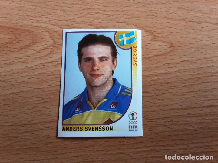 Football Stickers: CROMO FUTBOL MUNDIAL 2002 EDITORIAL PANINI 449.SVENSSON-SUECIA-NUNCA PEGADO-TRASERA EN AZUL