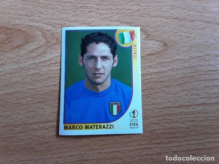 Football Stickers: CROMO FUTBOL MUNDIAL 2002 EDITORIAL PANINI 463.MATERAZZI-ITALIA-NUNCA PEGADO-TRASERA EN AZUL