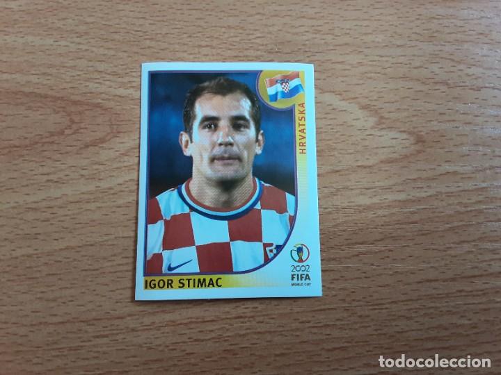 Football Stickers: CROMO FUTBOL MUNDIAL 2002 EDITORIAL PANINI 481.STIMAC-CROACIA-NUNCA PEGADO-TRASERA EN AZUL