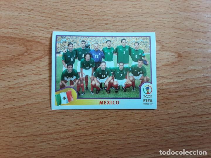 Figurine di Calcio: CROMO FUTBOL MUNDIAL 2002 EDITORIAL PANINI 493.PLANTILLA-MEXICO-NUNCA PEGADO-TRASERA EN AZUL