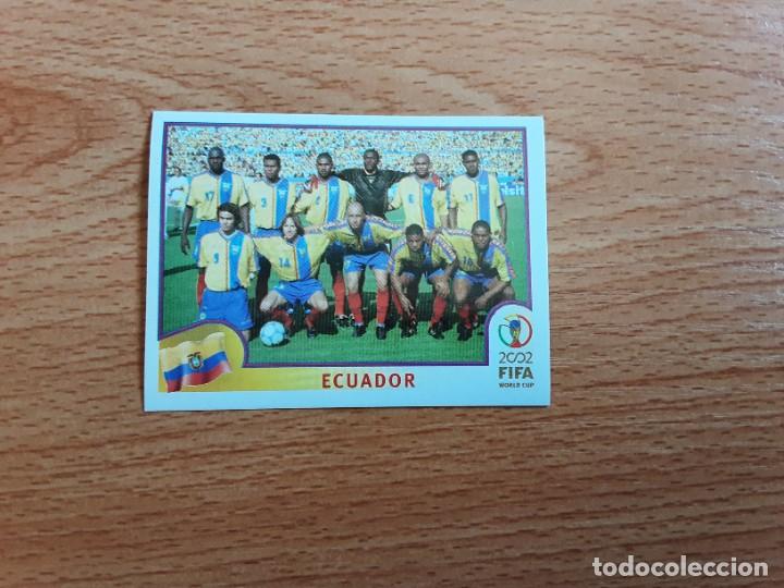 Football Stickers: CROMO FUTBOL MUNDIAL 2002 EDITORIAL PANINI 514.PLANTILLA-ECUADOR-NUNCA PEGADO-TRASERA EN AZUL