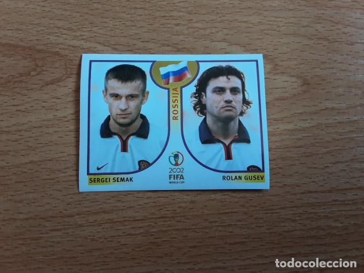 Figurine di Calcio: CROMO FUTBOL MUNDIAL 2002 EDITORIAL PANINI 528.SEMAK/GUSEV-RUSIA-NUNCA PEGADO-TRASERA EN AZUL