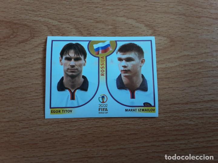 Football Stickers: CROMO FUTBOL MUNDIAL 2002 EDITORIAL PANINI 529.TITOV/IZMAILOV-RUSIA-NUNCA PEGADO-TRASERA EN AZUL