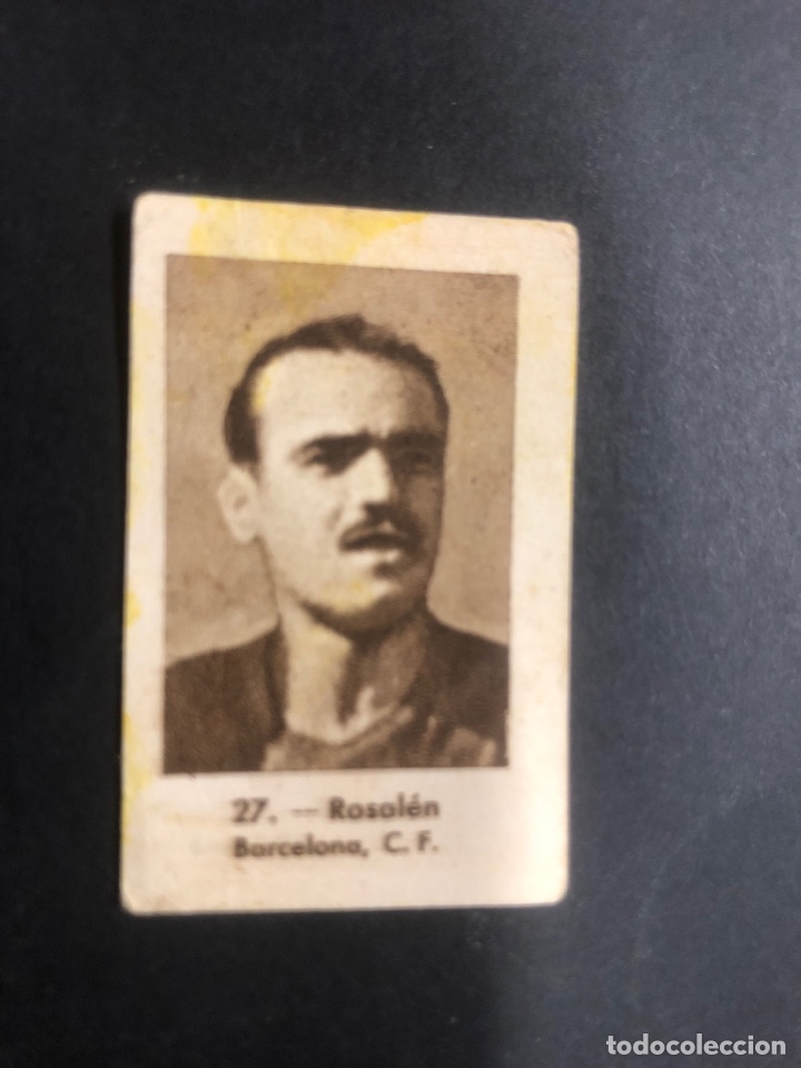 Cartes &agrave; collectionner de Football: CROMO FUTBOL NUNCA PEGADO AZAFRAN CARMENCITA 1943-44 SERIE D 27 ROSALEN BARCELONA C.F