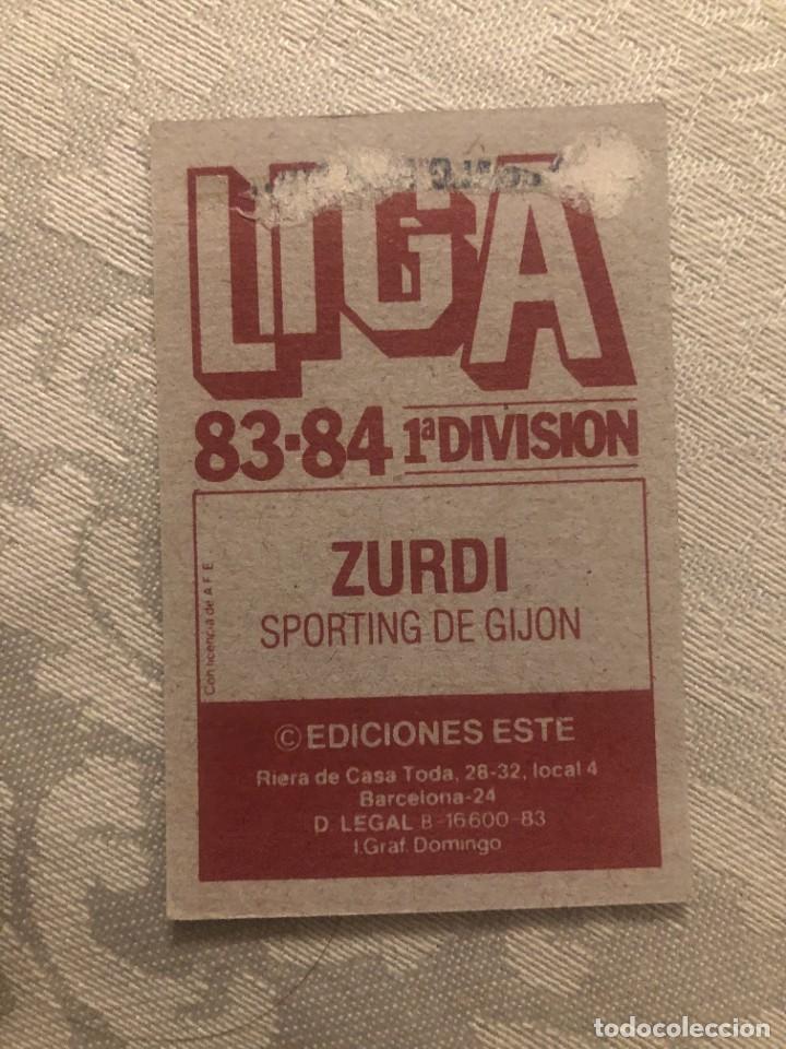 Cromos de f&uacute;tbol: ZURDI SPORTING GIJ&Oacute;N EDICIONES ESTE 83-84 - Foto 2