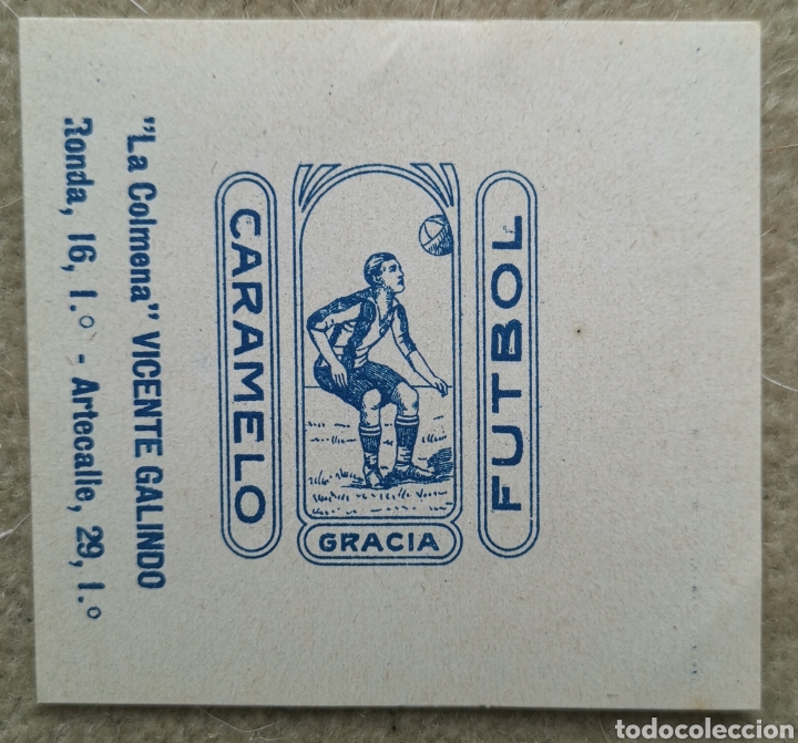 Fu&szlig;ball-Sticker: Cromo Gracia - Jugador F&uacute;tbol Club Barcelona - Caramelo La Colmena Vicente Galindo (Bilbao) 1921-22