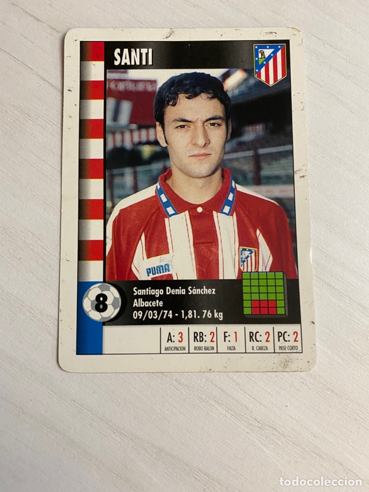 Cartes &agrave; collectionner de Football: SANTI ATL&Eacute;TICO MADRID CARTA CROMO NAIPE MARCA SUPERGOL SUPER GOL 1995 1996 95 96