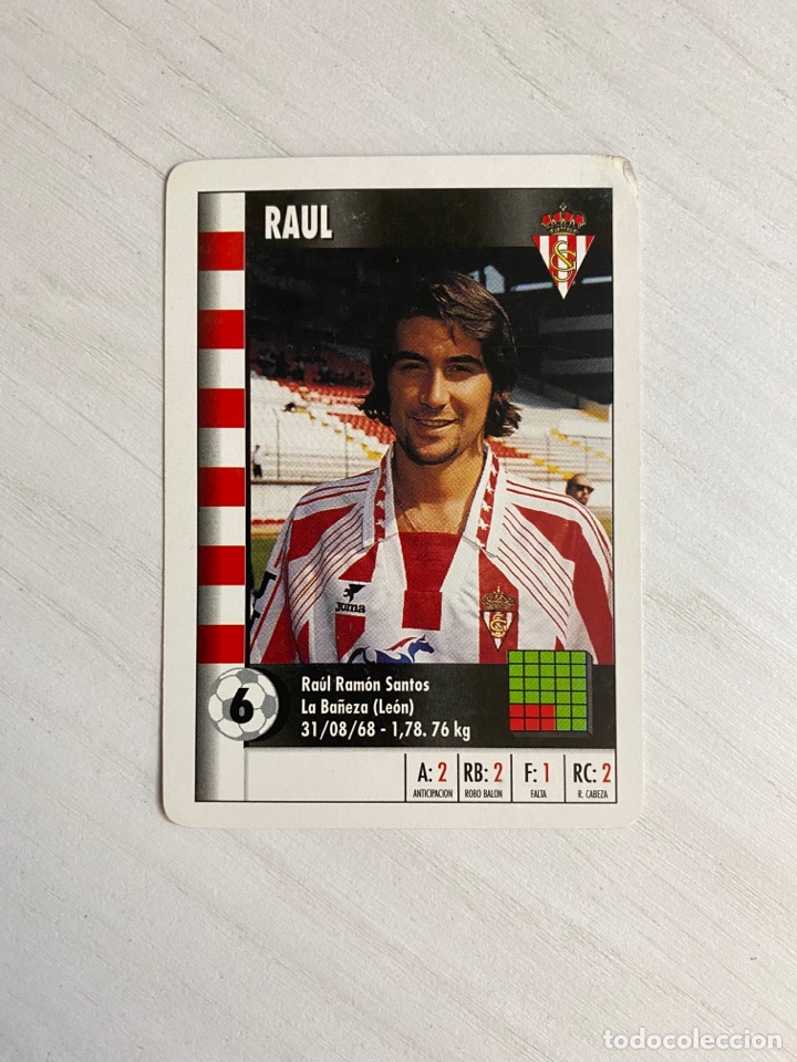 Cartes &agrave; collectionner de Football: Raul Sporting Gijon CARTA CROMO NAIPE MARCA SUPERGOL SUPER GOL 1995 1996 95 96