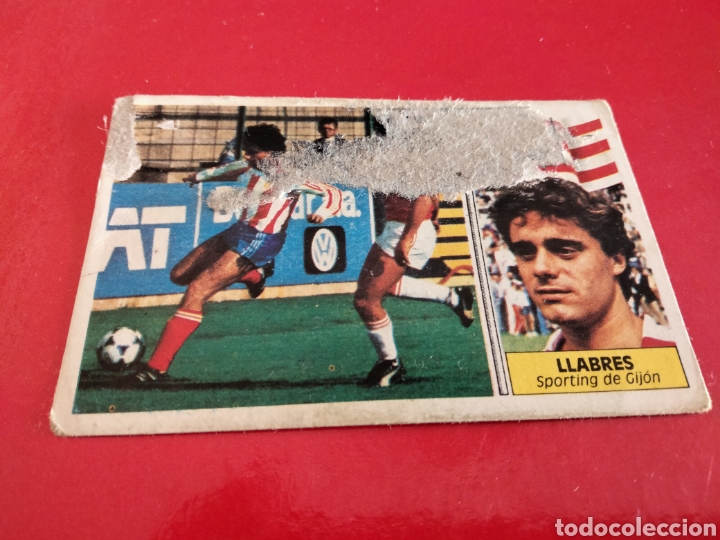 Fu&szlig;ball-Sticker: LLABRES SPORTING DE GIJON BAJA EDICIONES ESTE 1986 1987 86 87 DESPEGADO CROMO FUTBOL (VER FOTOS)