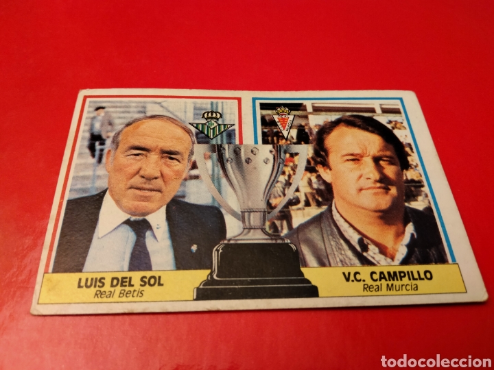 Fu&szlig;ball-Sticker: LUIS DEL SOL V.C.CAMPILLO ENTRENADORES EDICIONES ESTE 1986 1987 86 87 NUNCA PEGADO CROMO FUTBOL