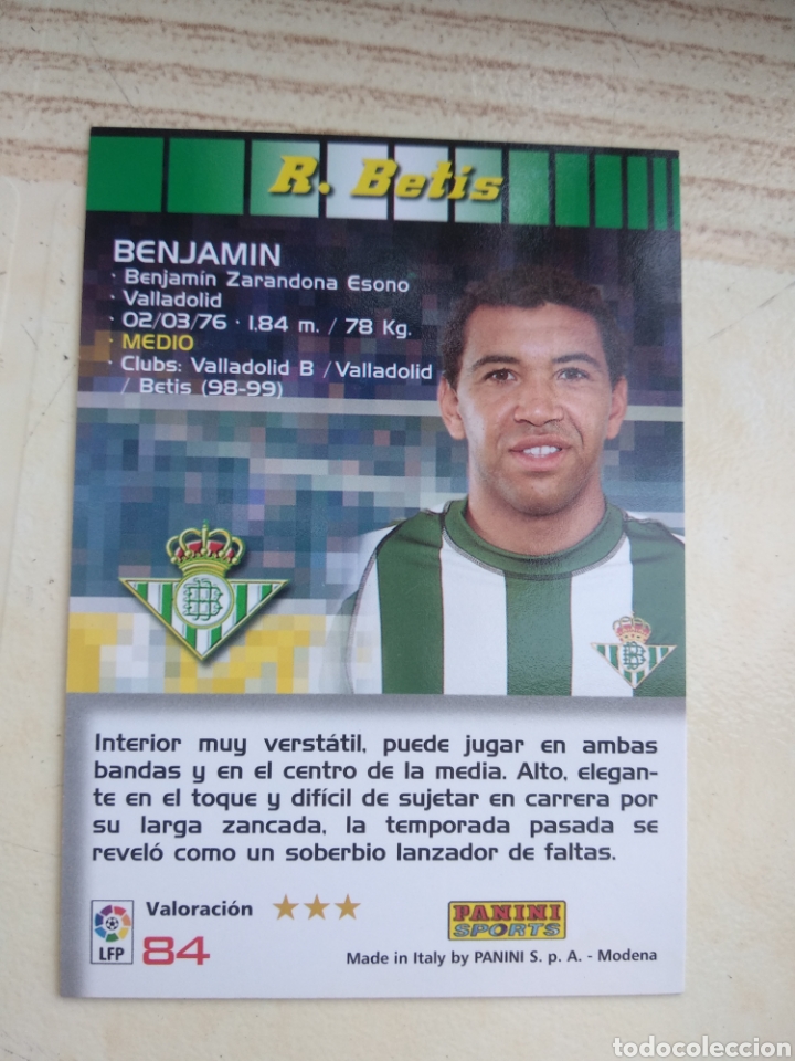 Cromos de f&uacute;tbol: MEGACRACKS 04-05 N 84 BENJAM&Iacute;N - Foto 1