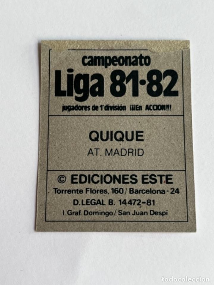 Cromos de f&uacute;tbol: 35. CROMO ESTE DESPEGADO 1981-1982 QUIQUE - Foto 2