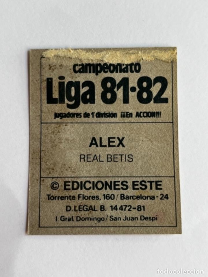 Cromos de f&uacute;tbol: 35. CROMO ESTE DESPEGADO 1981-1982 ALEX - Foto 2