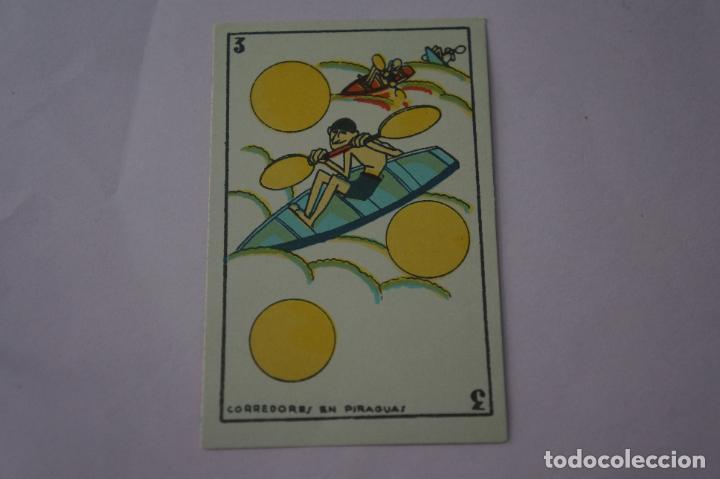 Cromos de f&uacute;tbol: CROMO DE CORREDORES EN PIRAGUAS SIN PEGAR N&ordm; 39 A&Ntilde;O 1930 BARAJA CINE MANUAL DEL GATO FELIZ