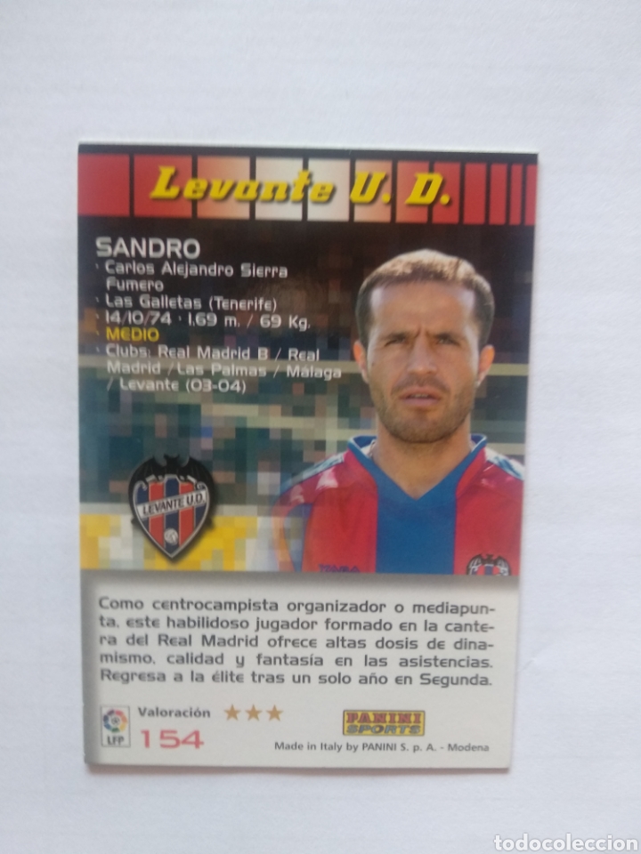 Cromos de f&uacute;tbol: MEGACRACKS 04-05 N 154 SANDRO - Foto 1
